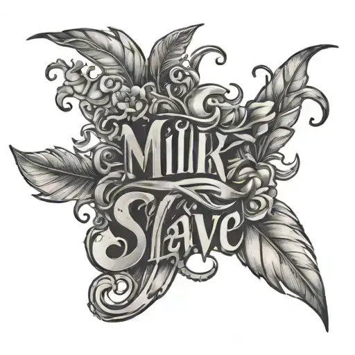 Add the tattoo words “milk slave” on the groin tattoo design idea