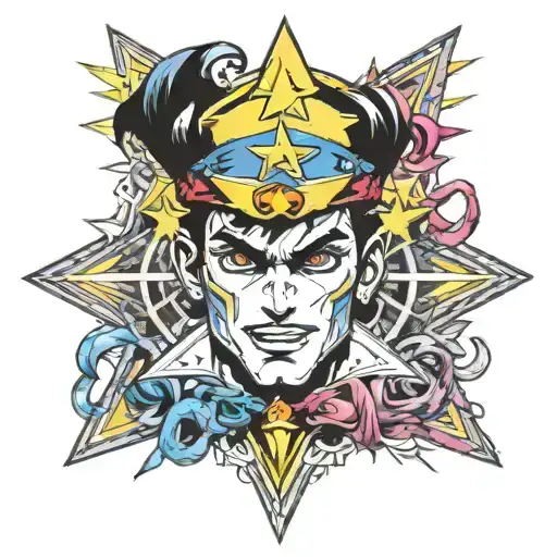 star jojo bizarre adventure made of threads making tattoo design idea