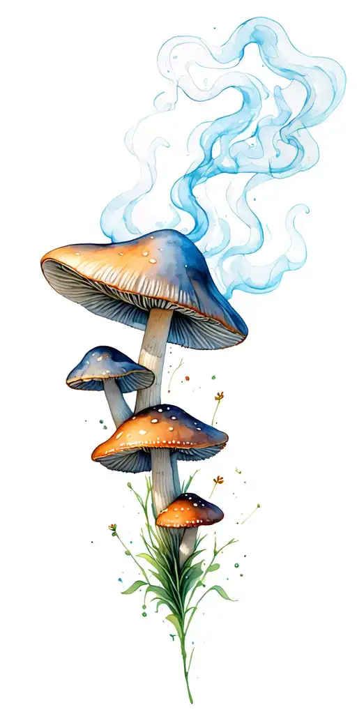 mushrooms toad smoking tattoo design idea