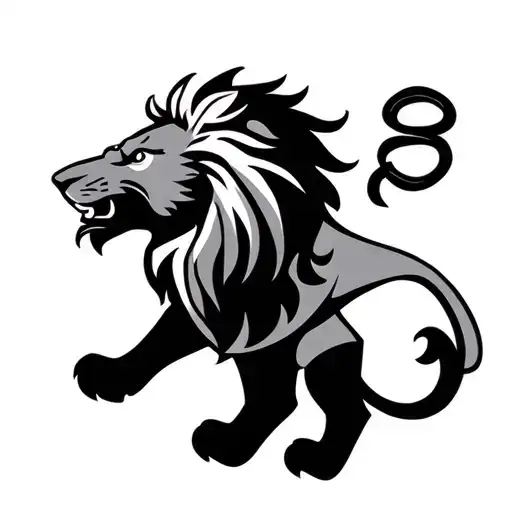 Aston villa FC lion in gothic design tattoo design idea