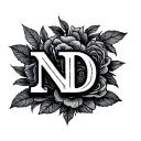 initials N D love you more tattoo design idea