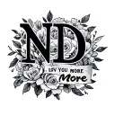 initials N D love you more tattoo design idea