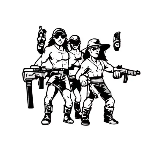 cartoon character gangs tattoo design idea