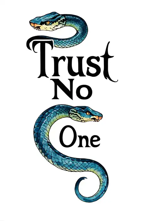 "Trust No One" Snake tattoo tattoo design idea