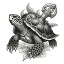 shellback turtle with an anchor tattoo design idea