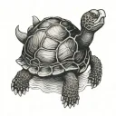 shellback turtle with an anchor tattoo design idea