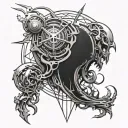 cyber sigilism tattoo design idea