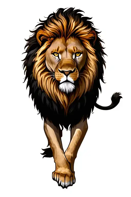 Rampant Lion standing tall tattoo design idea