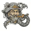 smoking pipe tattoo design idea