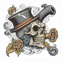 smoking pipe tattoo design idea