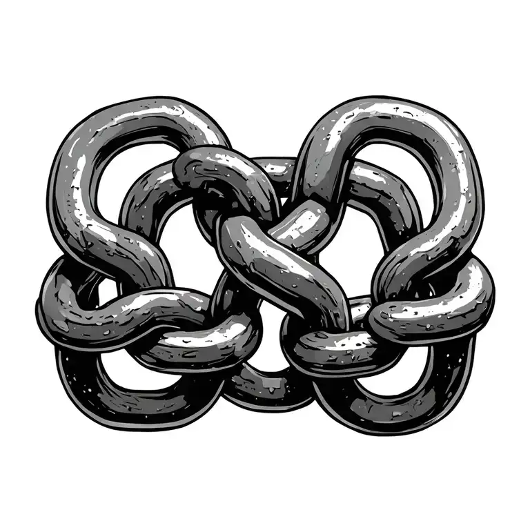 ball and chain wit broken chain tattoo design idea