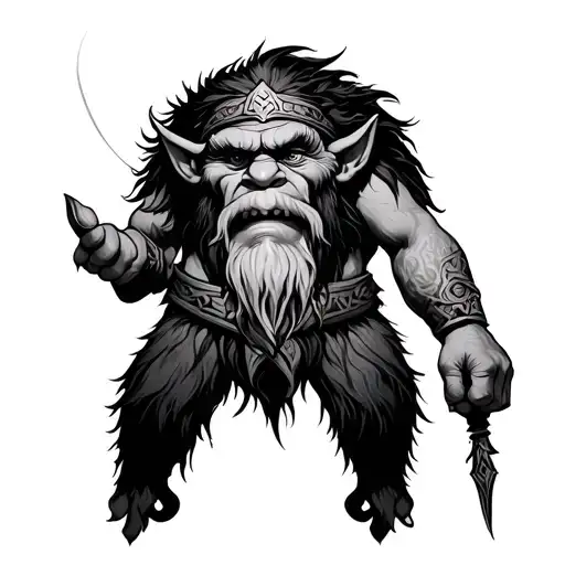 norse troll tattoo design idea