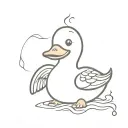 rubber duck with wings tattoo design idea