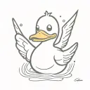 rubber duck with wings tattoo design idea