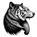 butterfly,wolf,owl,bear,magpie,lion,tiger,sloth and elephant  tattoo design idea