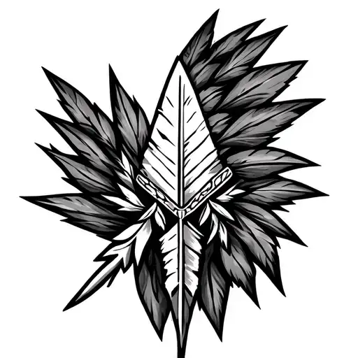 broken arrow Indian arrowhead tattoo design idea
