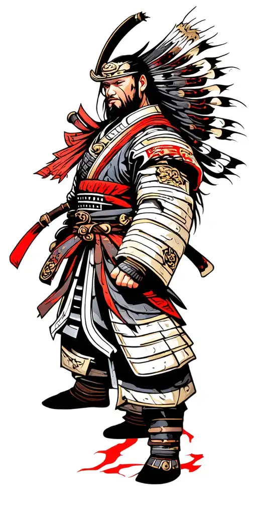 Samurai warrior tattoo design idea