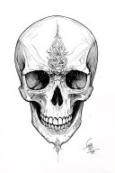 skull soft shading tattoo design idea