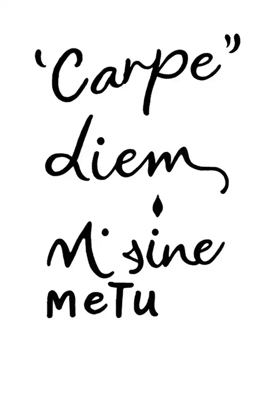 "CARPE DIEM SINE METU" HENNA INSPIRED TATTOO tattoo design idea