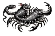 scorpion and rat with dragon wrapped tattoo design idea