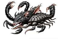 scorpion and rat with dragon wrapped tattoo design idea