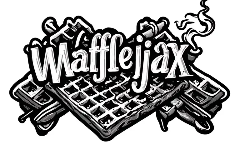 "Wafflejax" waffle smoking joint tattoo design idea