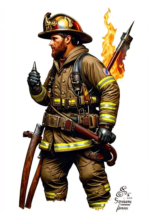 st Florian firefighter tattoo design idea