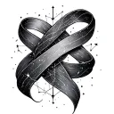 ## Design 1: Flowing Ribbon Constellation (Upper Thigh)```"Fine line tattoo design, flowing silk ribbon weaving tattoo design idea