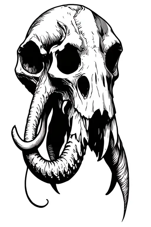 Mammoth skull tattoo design idea