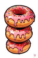 strawberry glaze sprinkle donut tattoo design idea