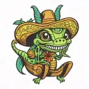 mariachi grasshopper on a party barge tattoo design idea