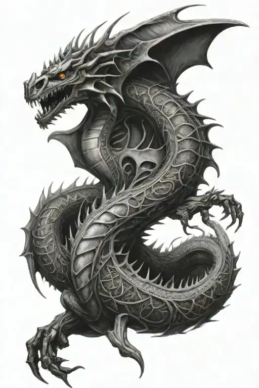 dragon tattoo giger style tattoo tattoo design idea