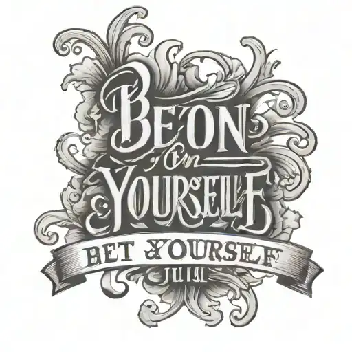 text saying "BET ON YOURSELF" tattoo design idea