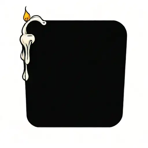 narrow melting candle wax dripping to the bottom of candle, no decorations around it tattoo design idea