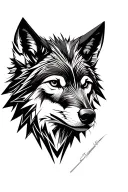 wolf face tattoo design idea