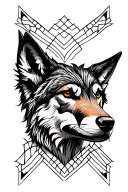 wolf face tattoo design idea