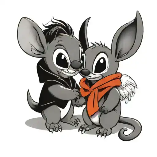 Stitch And Angel best friend tattoo tattoo design idea