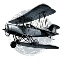 Biplane tattoo design idea