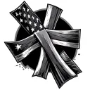 Cross with american flag tattoo design idea