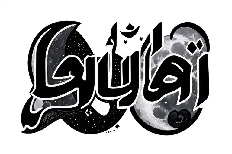 Layla in Arabic with a moon tattoo design idea