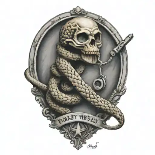 don't tread on me pistols crossing tattoo design idea