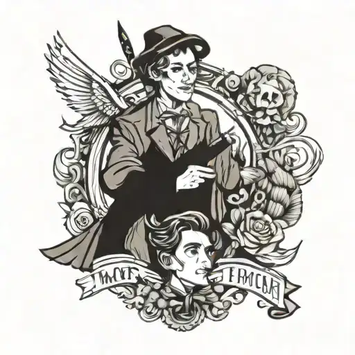 Can you draw me a tattoo in comic style by drawing Max & Moritz from the fairy tales. I recognize both of them tattoo design idea
