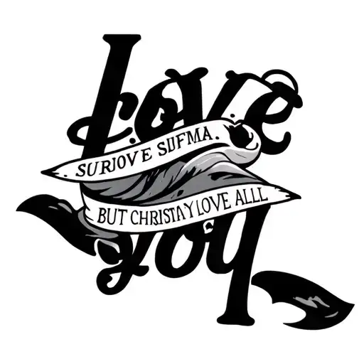 surfing, MMA, Christianity but above all love you tattoo design idea