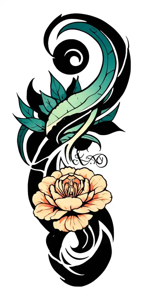 cancer zodiac sign sleeve tattoo design idea