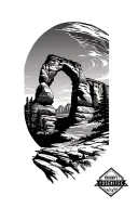 yosemite zion arches national park incorporated into the design tattoo design idea