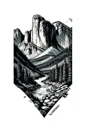 yosemite zion arches national park incorporated into the design tattoo design idea