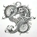 Gemini Pisces tattoo design idea