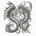 Gemini Pisces tattoo design idea