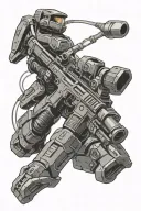 Halo gravity hammer crossed with battle rifle crossed tattoo design idea