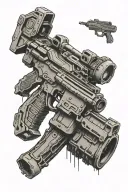 Halo gravity hammer crossed with battle rifle crossed tattoo design idea